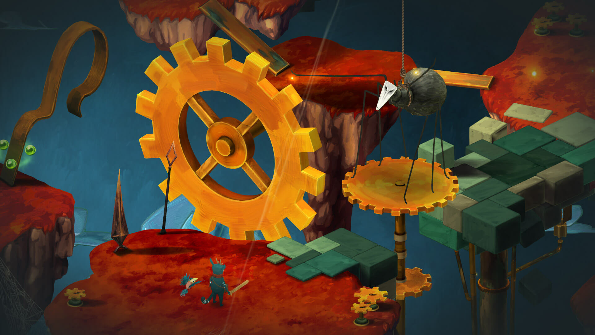 Figment level with giant clockwork cog