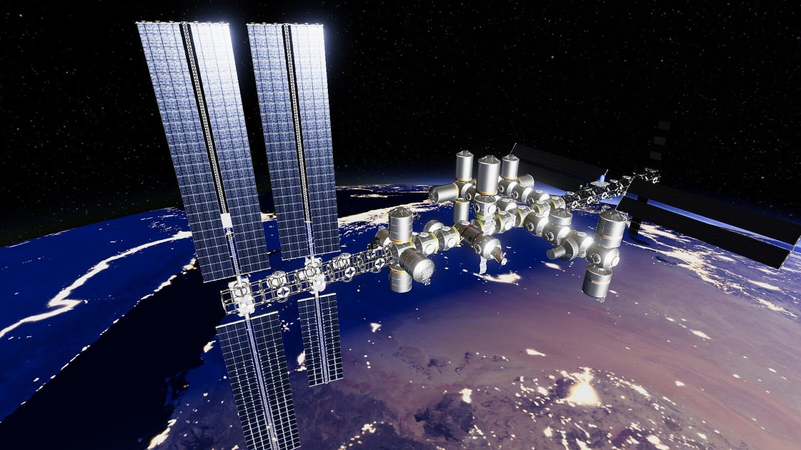 Stable Orbit screenshot of Earth vista from space station