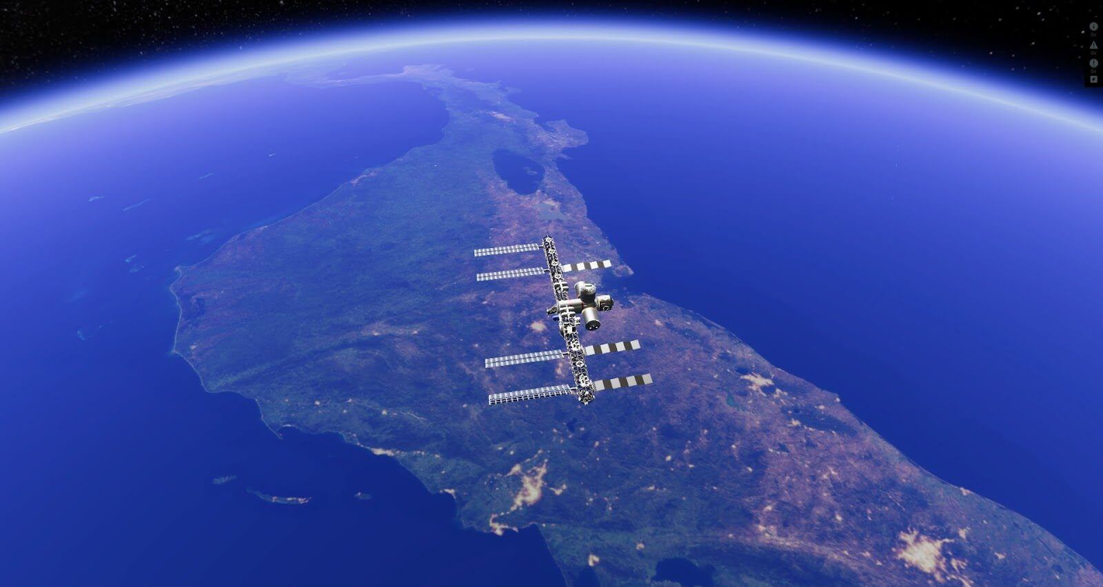 Stable Orbit wide shot of earth