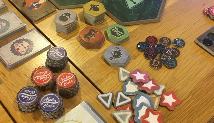 Fallout Board Game Tiles and tokens