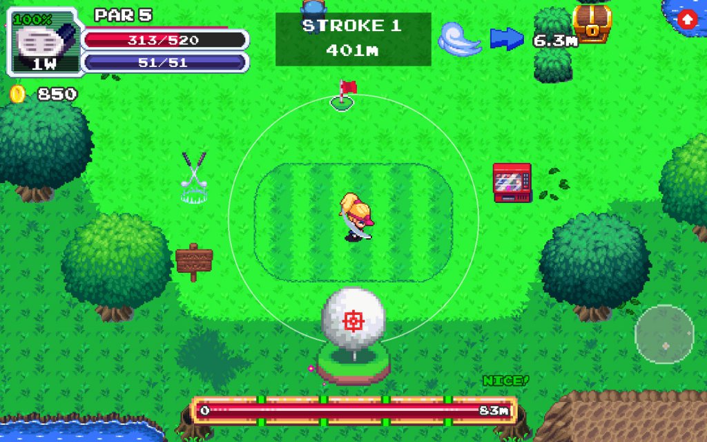 RPGolf Main Character on the green.