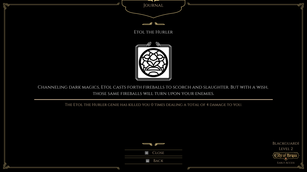 City of Brass - Progression