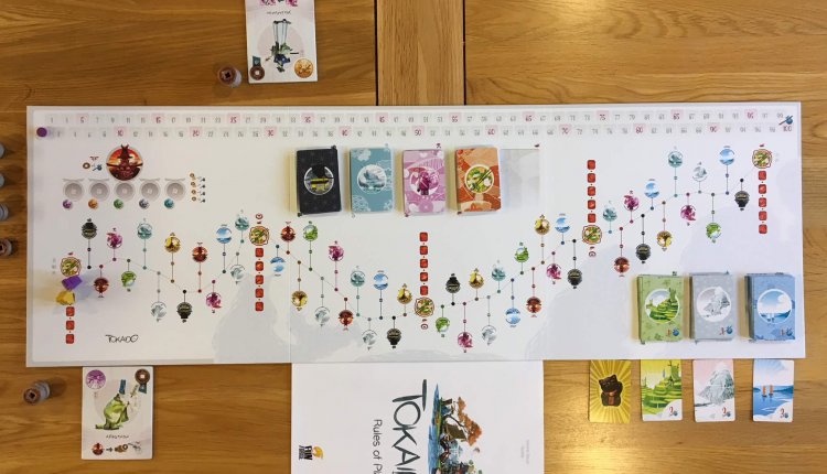 Tokaido Components Laid out on Table