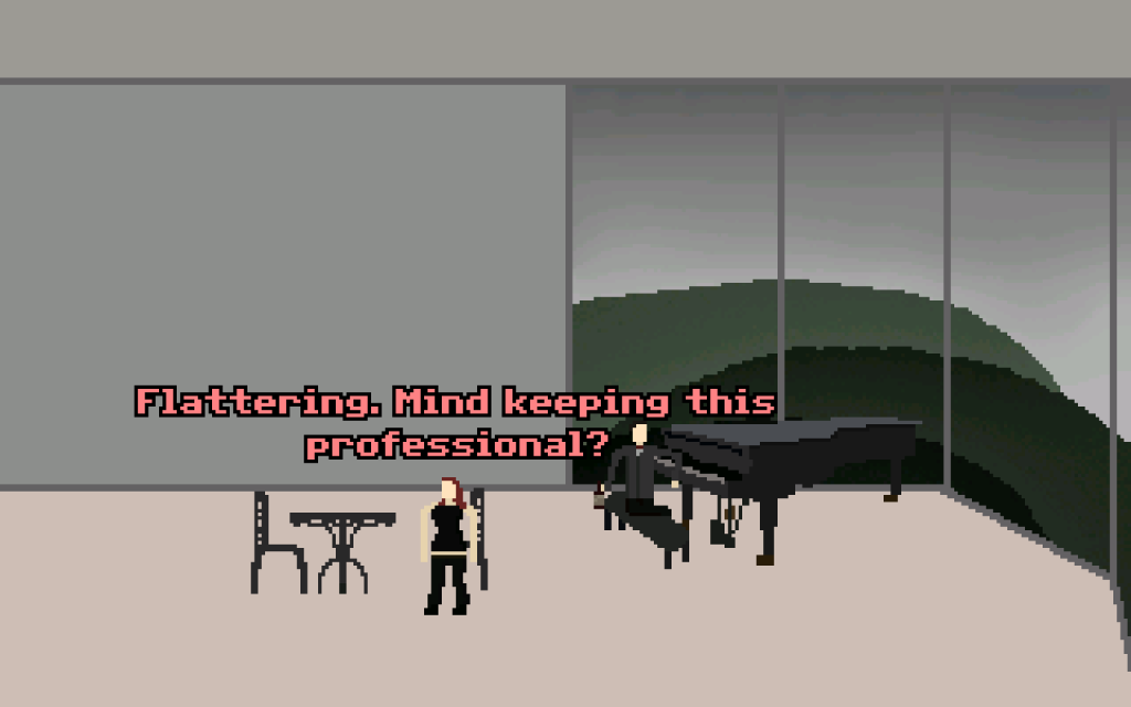 Interrogating the guests.