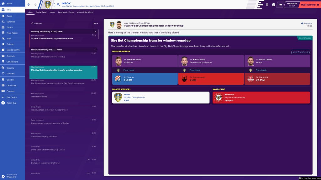 Leeds United Football Manager 2020