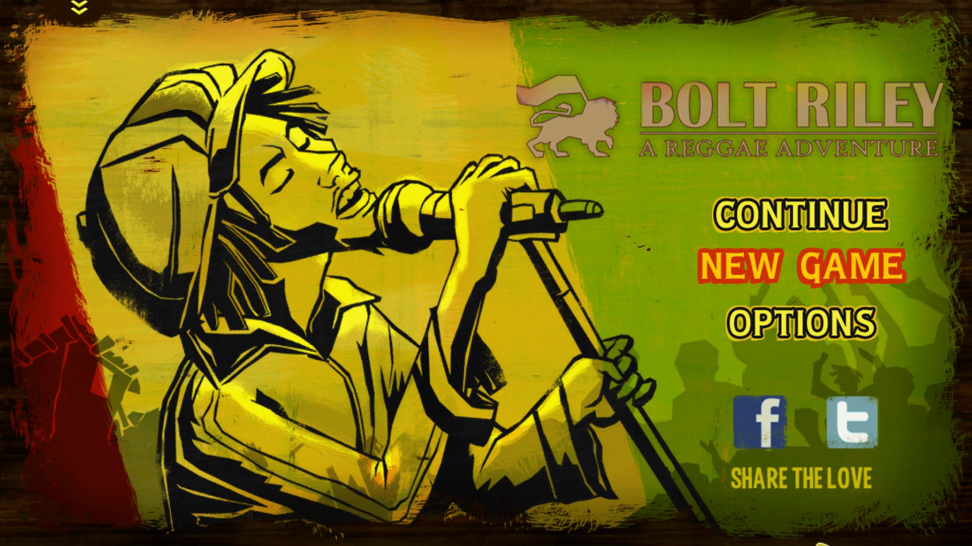 Bolt Riley, A Reggae Adventure Title Screen