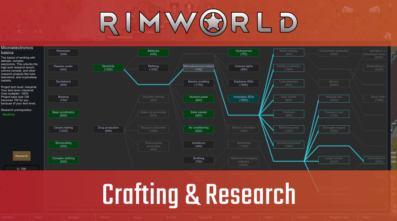 Rimworld Guide - Crafting & Research